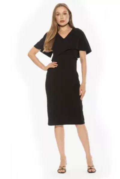 Noor Wrap Bodice Sheath Midi Dress