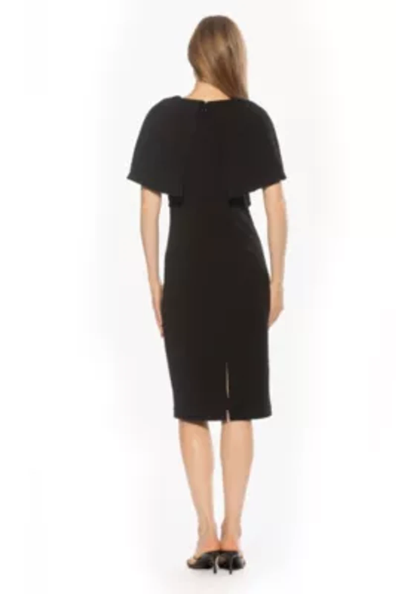 Noor Wrap Bodice Sheath Midi Dress