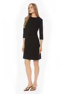 Rio Crewneck Ruched Shift Dress