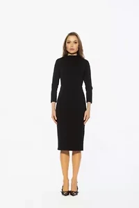 Mika Mockneck Draped Sheath Dress