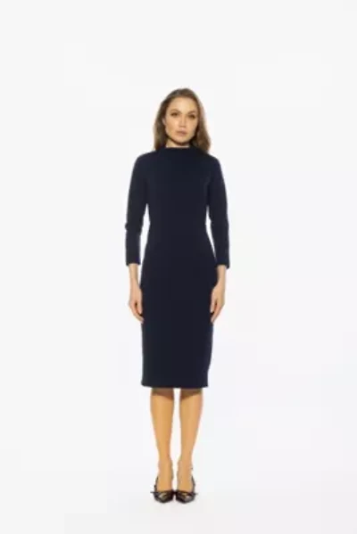 Mika Mockneck Draped Sheath Dress
