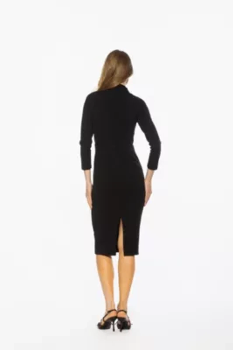 Mika Mockneck Draped Sheath Dress