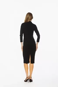 Mika Mockneck Draped Sheath Dress