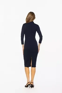 Mika Mockneck Draped Sheath Dress