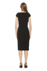 Nyx Boatneck Capsleeve Sheath Dress
