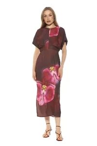 Sylvi Draped Sleeve Midi Dress