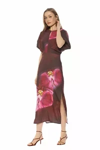 Sylvi Draped Sleeve Midi Dress