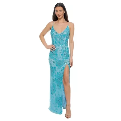 Sequin V-Neck Gown