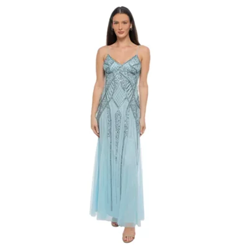 Beaded V-Neck Gown