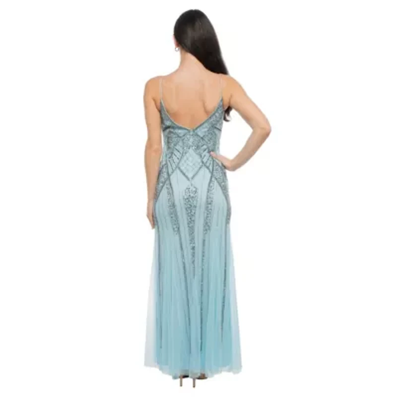 Beaded V-Neck Gown