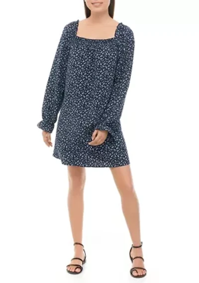 Juniors' Blouson Sleeve Floral Dress