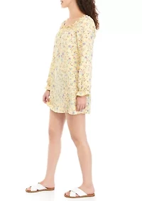 Juniors' Smocked Square Neck Dress