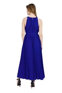 BELTED PLEATED DRESS