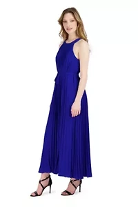 BELTED PLEATED DRESS