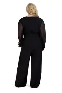 LS WRAP JUMPSUIT