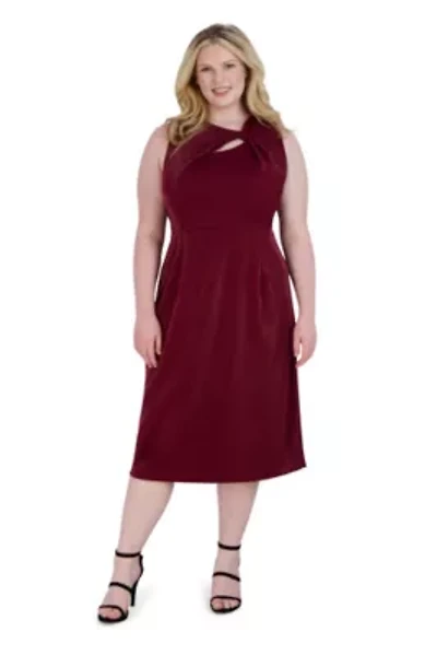 KNOT NECK MIDI DRESS