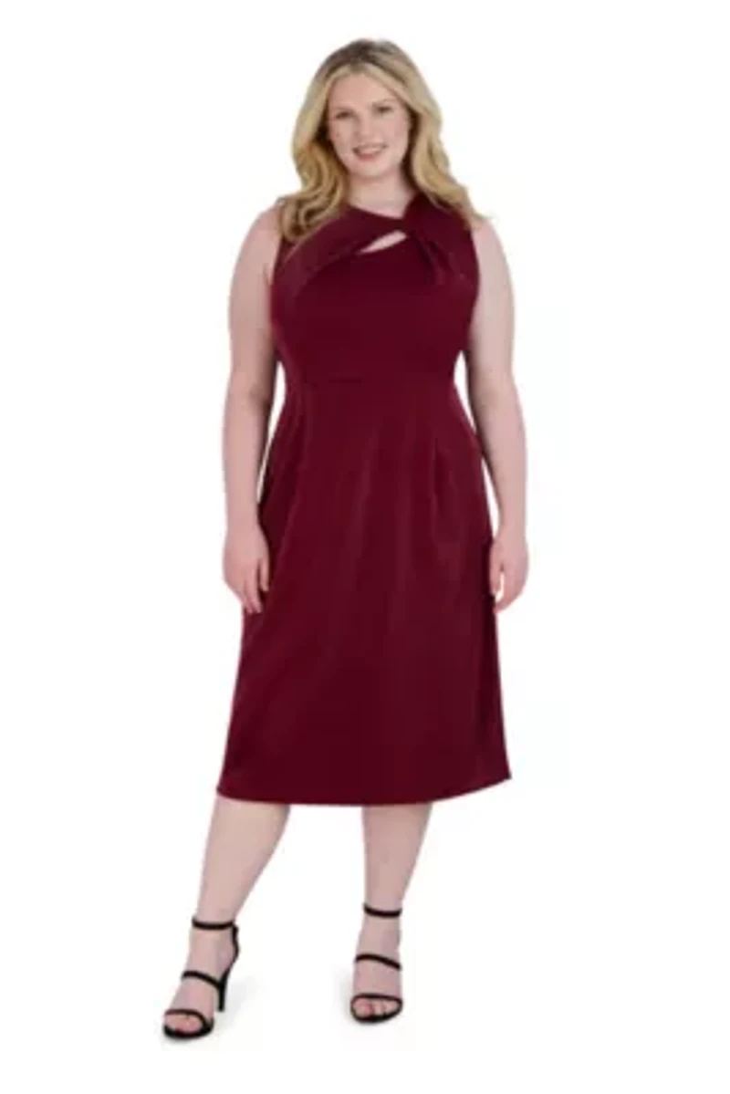 KNOT NECK MIDI DRESS
