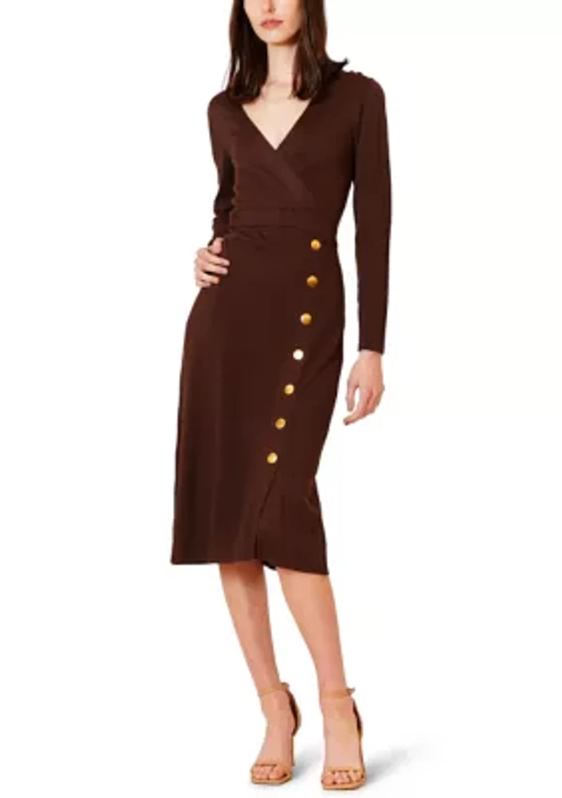 Women's Faux Wrap Sweater Dress