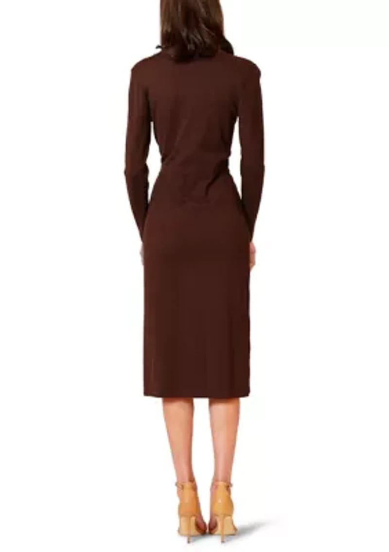 Women's Faux Wrap Sweater Dress