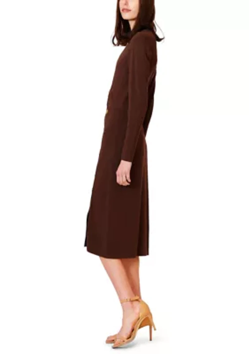 Women's Faux Wrap Sweater Dress