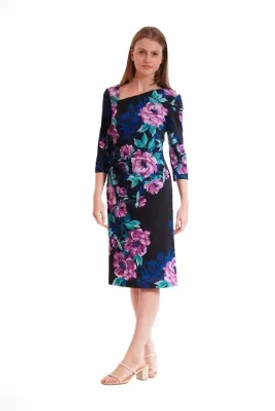 ASYMMETRICAL NECK MIDI DRESS