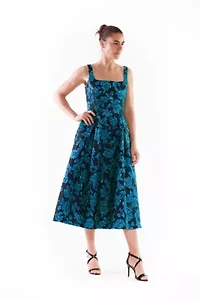 SQUARE NECK EVENING DRESS