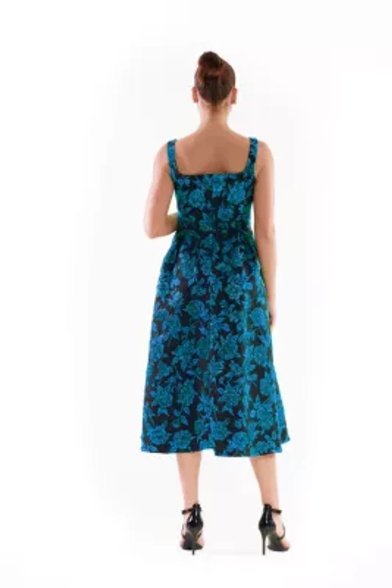 SQUARE NECK EVENING DRESS