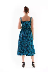 SQUARE NECK EVENING DRESS