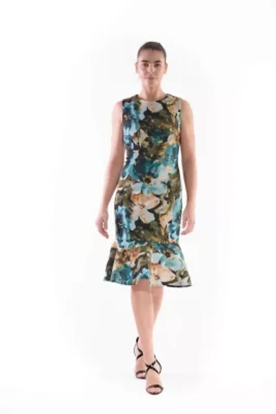 SCOOP NECK RUFFLE DRESS