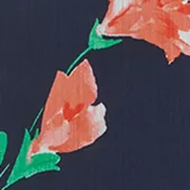 Women's 3/4 Sleeve V-Neck Floral Print Fit and Flare Dress