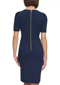 Women's Solid Scuba Sheath Dress