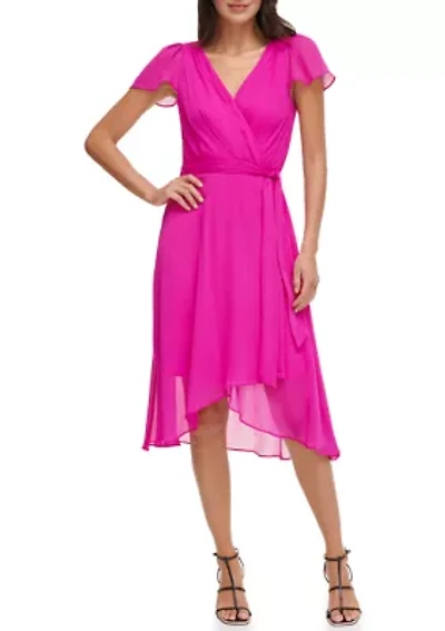 Women's Short Sleeve V-Neck A-Line Dress