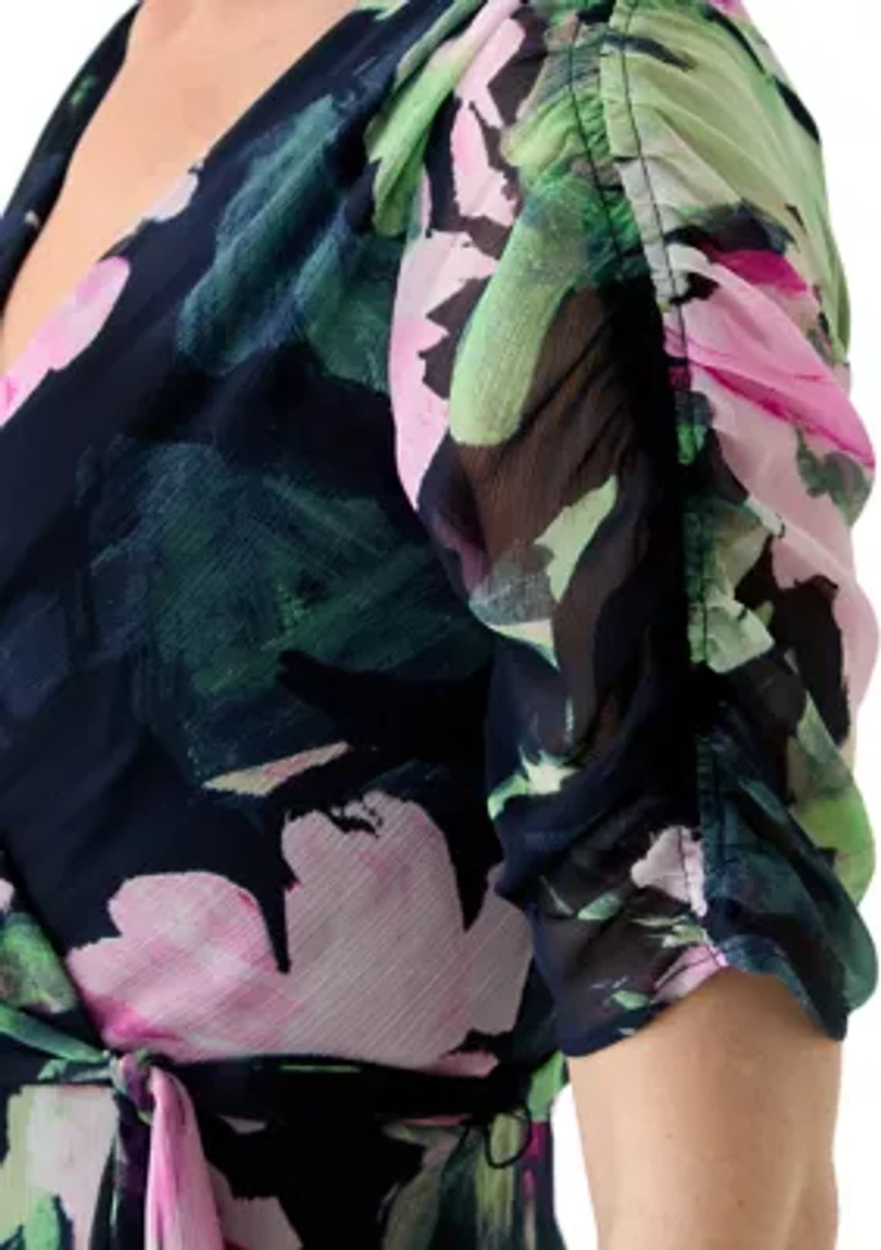 Women's Tie Waist Floral Printed Dress