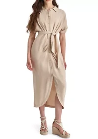 Women's Short Sleeve Collar Washer Dress