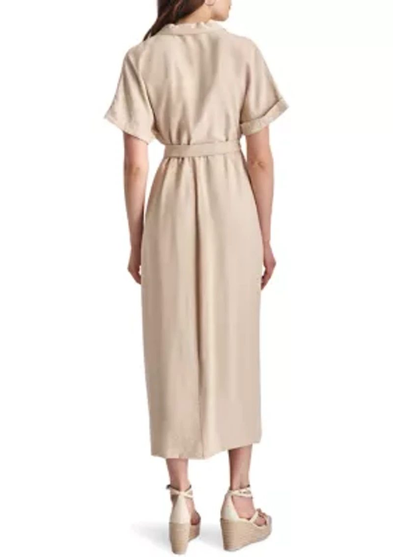 Women's Short Sleeve Collar Washer Dress