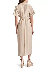 Women's Short Sleeve Collar Washer Dress