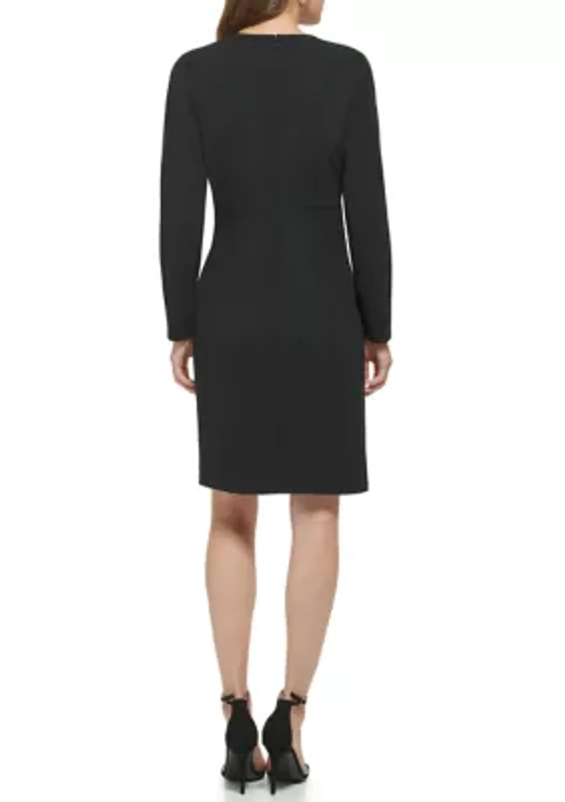 Women's Short Sleeve Crew Neck A-Line Dress