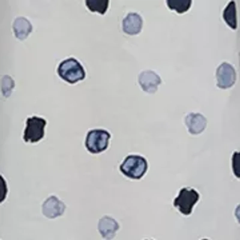 Women's Short Sleeve Collar Neck Dot Print Shirtdress