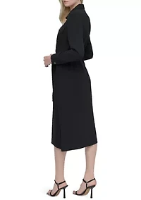 Women's Long Sleeve Collared Button Front Shirtdress