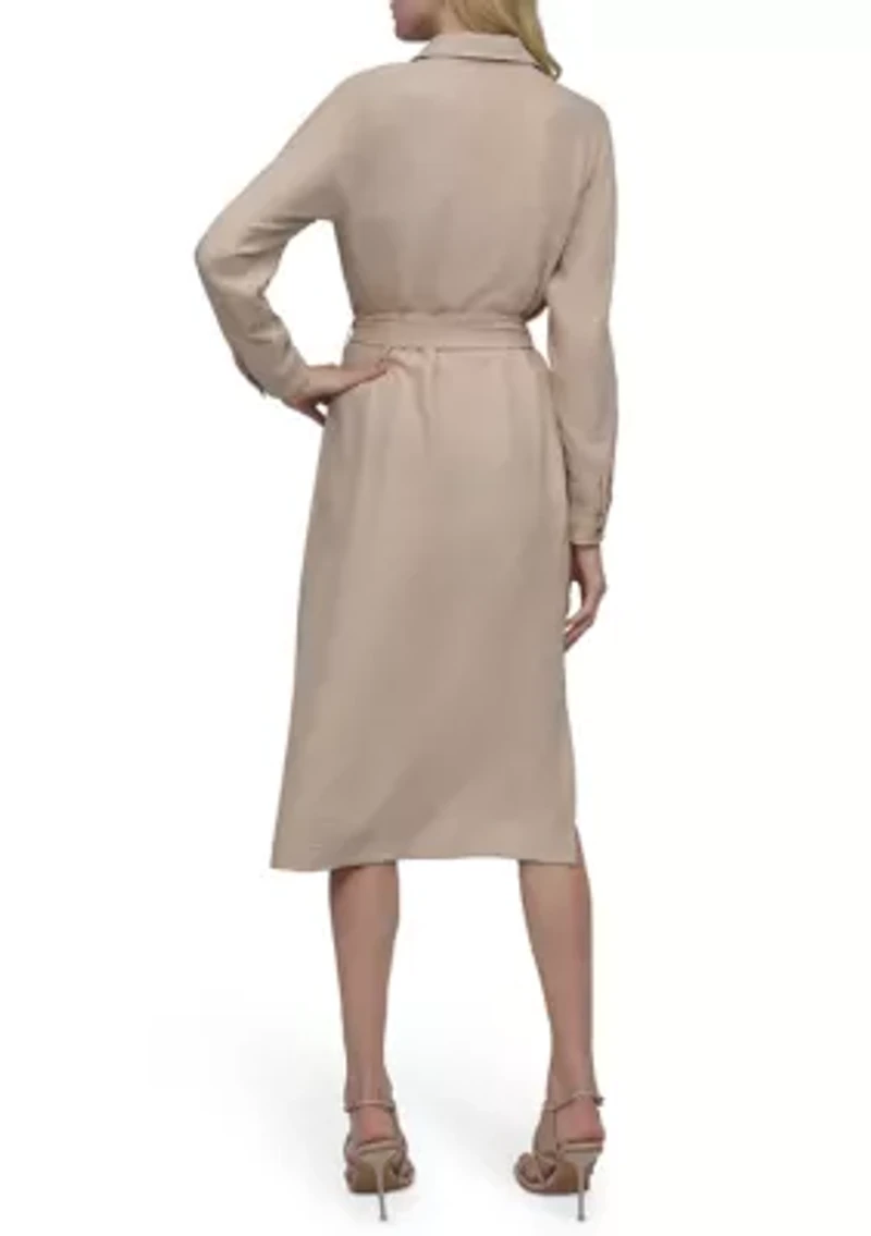 Women's Long Sleeve Collared Shirtdress