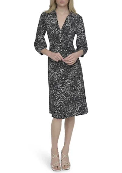 Women's V-Neck Floral Printed Ruched Mini Dress