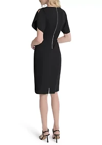 Women's Short Sleeve Scuba Sheath Dress