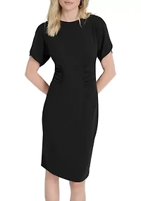 Women's Short Sleeve Scuba Sheath Dress