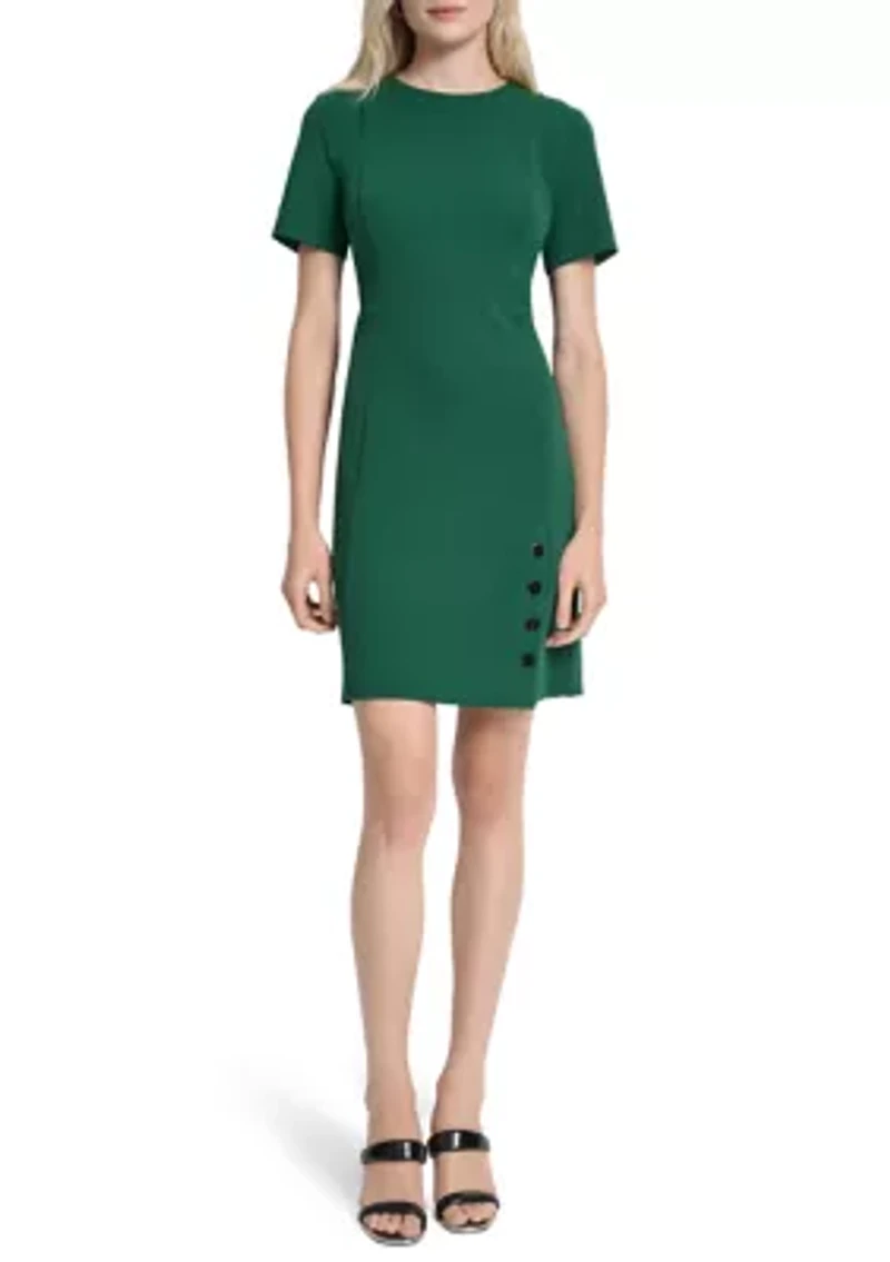 Women's Solid Scuba Sheath Dress