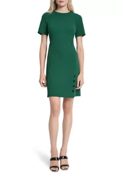 Women's Solid Scuba Sheath Dress