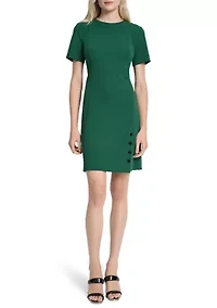 Women's Solid Scuba Sheath Dress