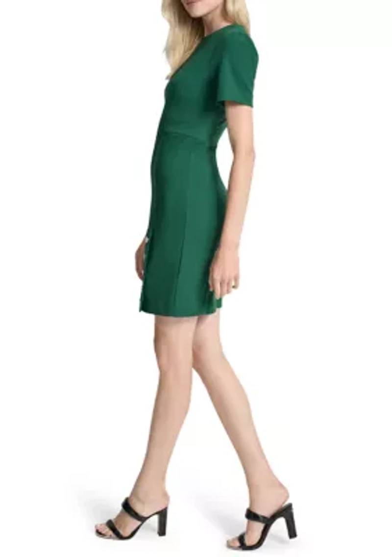 Women's Solid Scuba Sheath Dress