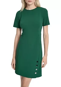 Women's Solid Scuba Sheath Dress