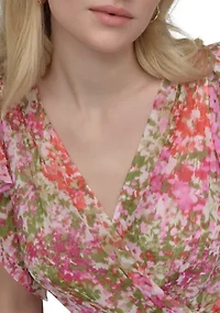 Women's Floral Printed V-Neck A-Line Dress