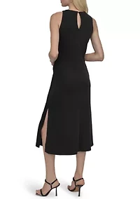 Women's Solid A-Line Midi Dress